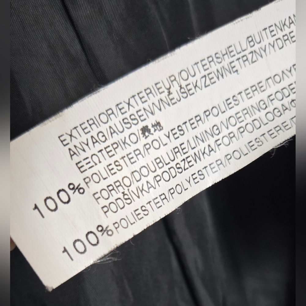 ZARA Black Belted Trench Coat Longline Classic Button Front Size Large - Picture 10 of 15